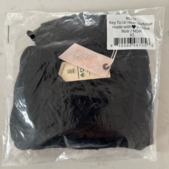 NWT- We are HAH x Free People Key To Ur Heart bodysuit in Noir - Picture 4 of 5